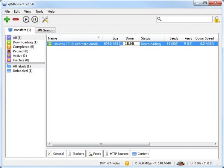 Portable qBittorrent screenshot