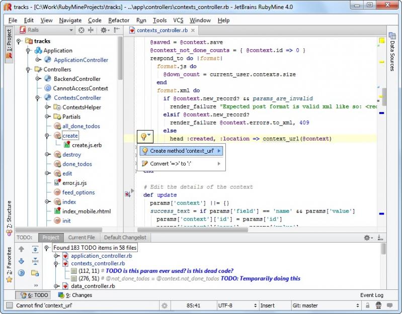 RubyMine screenshot