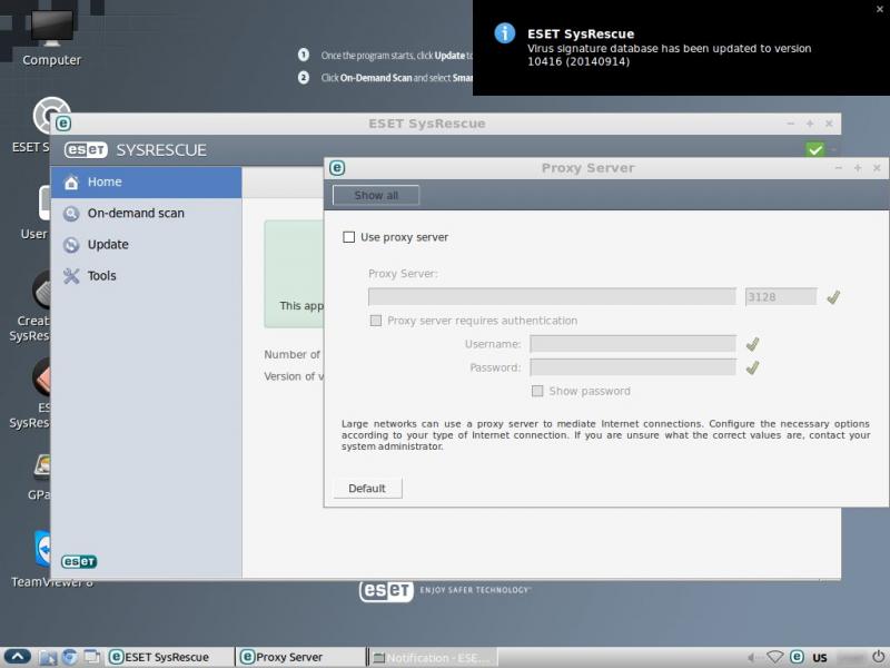 ESET SysRescue screenshot