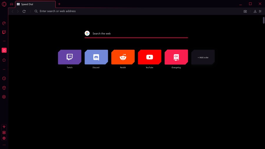 Opera GX screenshot