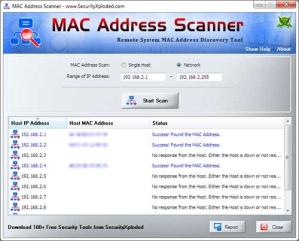 MAC Address Scanner Screenshot