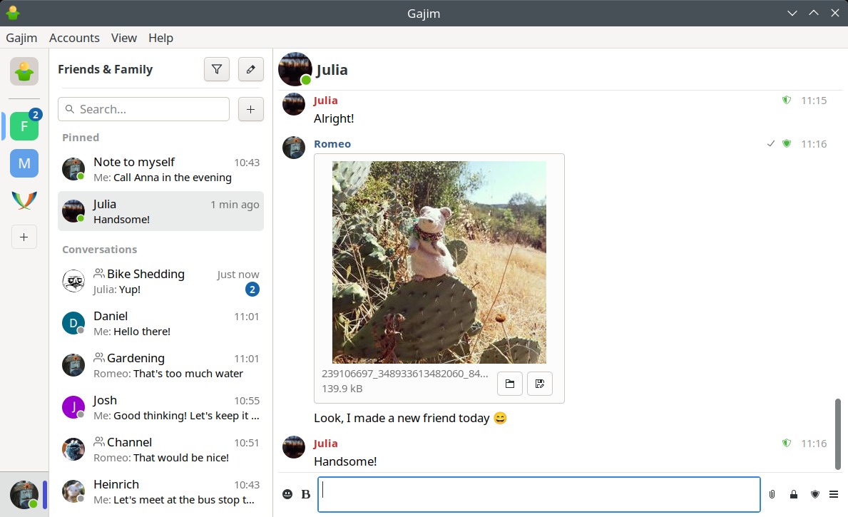 Gajim screenshot
