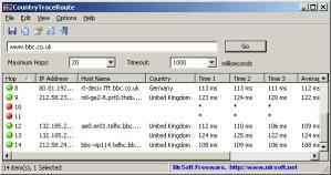 CountryTraceRoute Screenshot