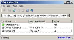 QuickSetDNS Screenshot