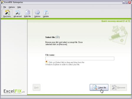 ExcelFIX Excel File Recovery Screenshot