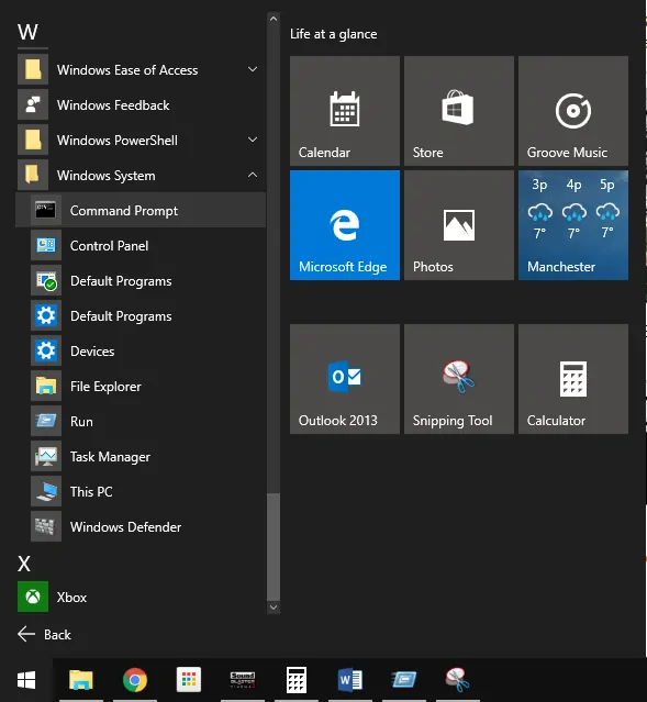 CMD Start Menu All Apps