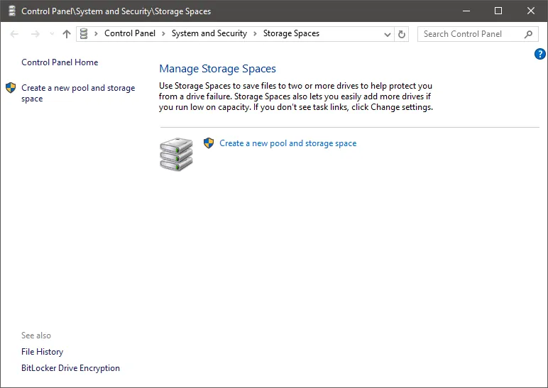 Storage Spaces Default